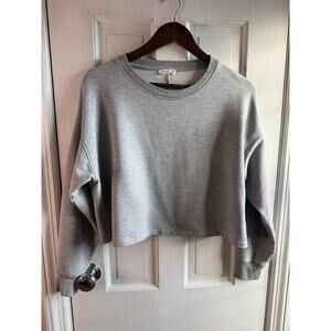 Oysho Gray Cropped Crewneck Sweatshirt – Soft – Small – EUC